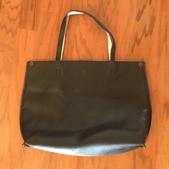 Nordstrom Vegan Leather Tote bag, black & white - Picture 1 of 5