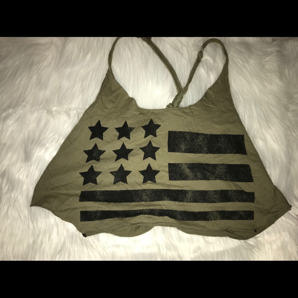 American flag cropped tank