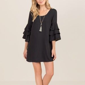 NWT: shift dress with ruffled sleeves