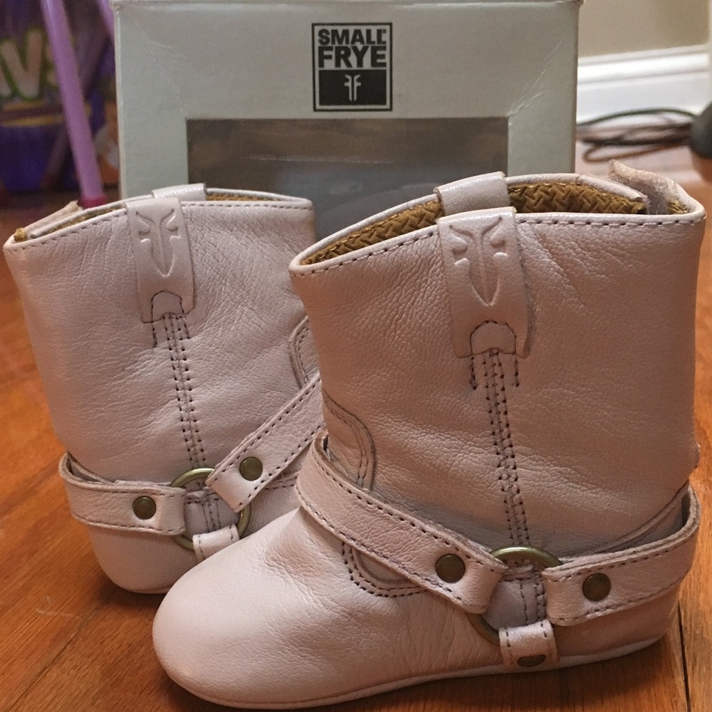 Small Frye harness booties 3-6 month size 2 pink