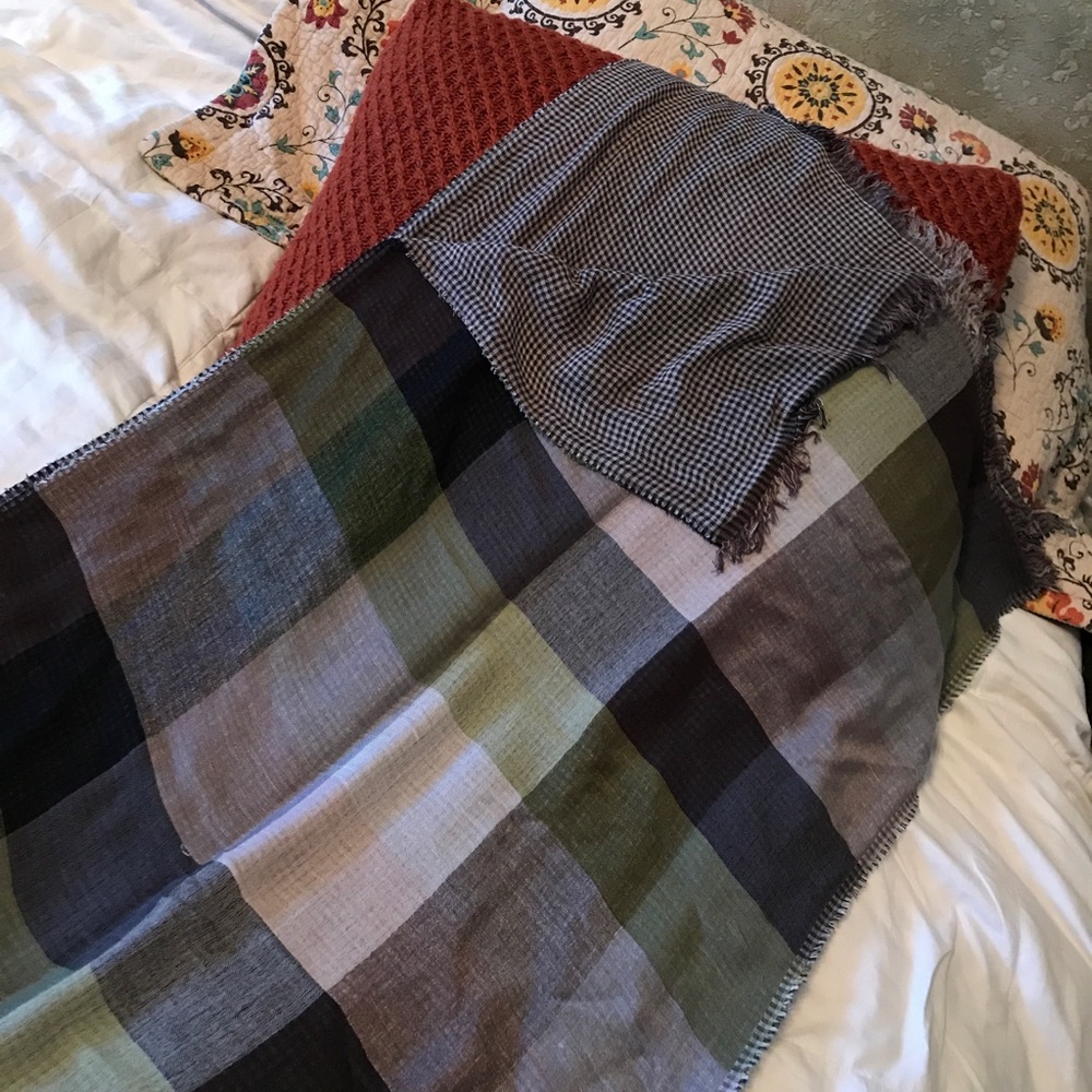 Lightweight plaid scarf