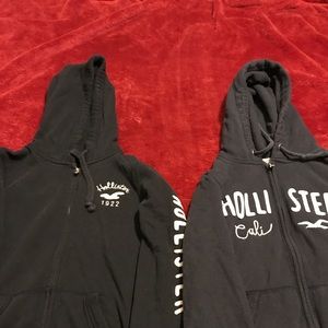 2 navy blue Hollister zip up hoodies!