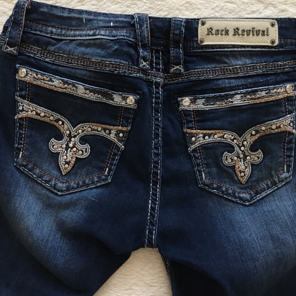 Rock Revival Loreen Mid Rise Dark Wash Fleur Jeans