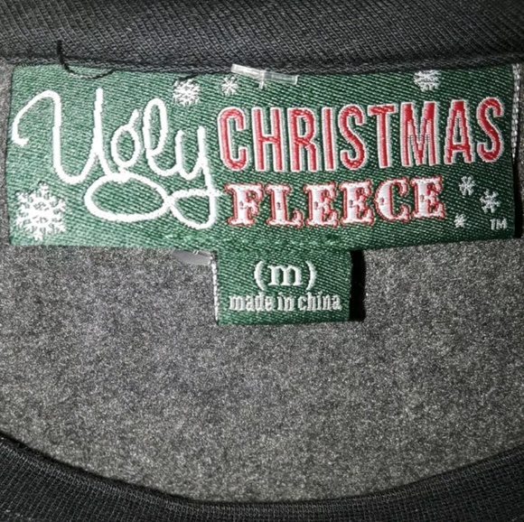 New Mens Ugly Biker Christmas Sweatshirt Sz M - Picture 4 of 4