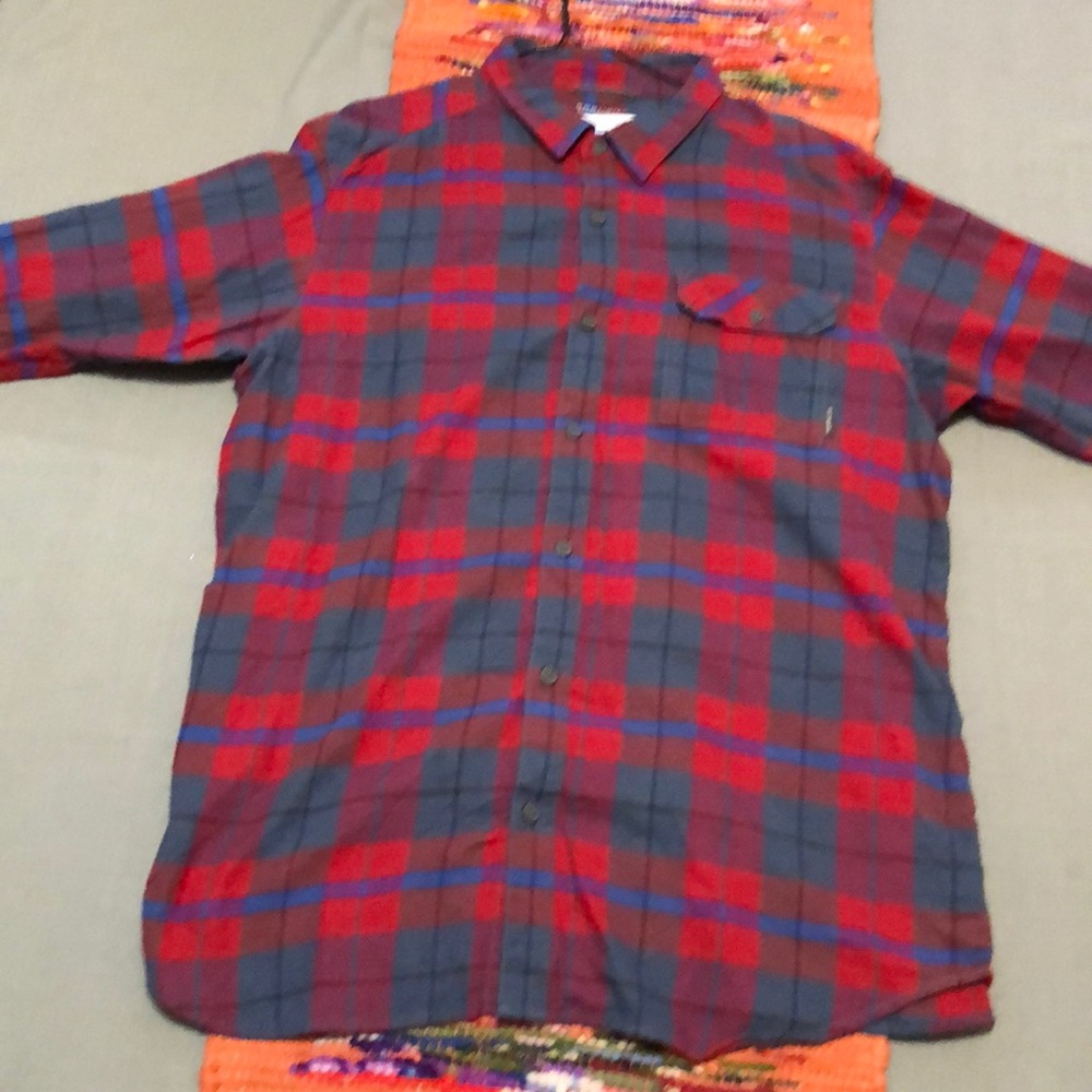 Blue and red plaid shirt Columbia