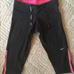 Nike Dri-Fit Black Capri Running Yoga Pants