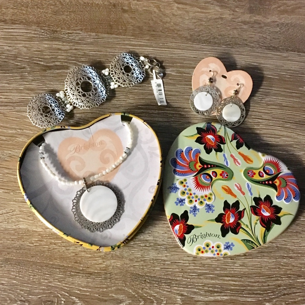 Brighton heart tin set necklace earrings bracelet