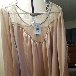 Nude sheer blouse