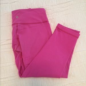 lululemon athletica Hot Pink Wunder Under crops