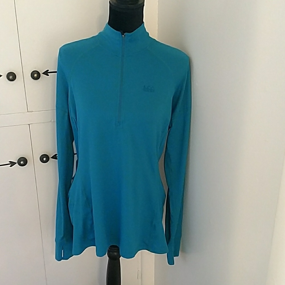 Rei active wear shirt teal poly ski snowboard wick