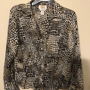 Talbots animal print silk shirt