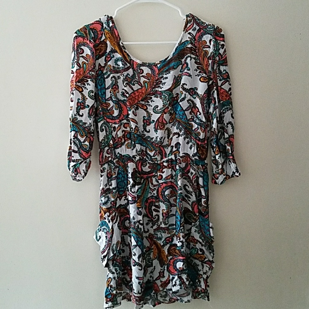 Paisley patterned mini dress