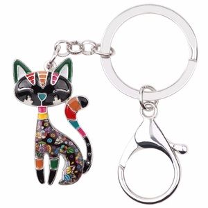 Colorful Cat Keyring/Keychain 😸