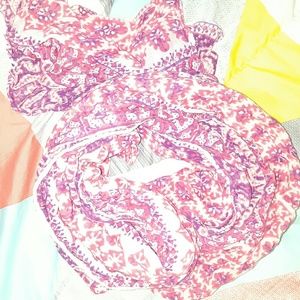 Pink and white scarf