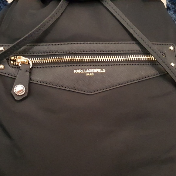 Karl Lagerfeld Nylon Backpack with Leather Trim main image 7