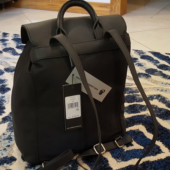 Karl Lagerfeld Nylon Backpack with Leather Trim main image 8