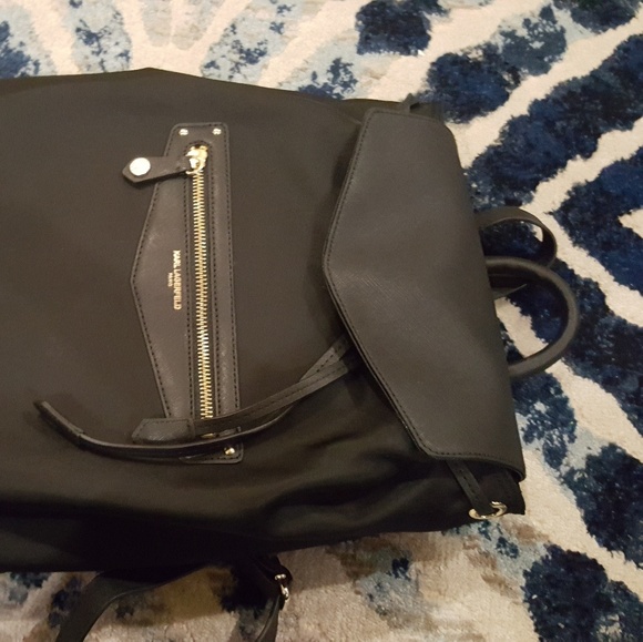 Karl Lagerfeld Nylon Backpack with Leather Trim main image 6