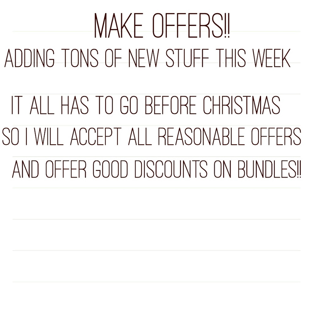 Make offers & bundle for discounts!!
