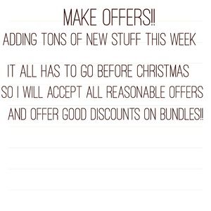 Make offers & bundle for discounts!!