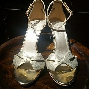 Gold Bow Tie Heels