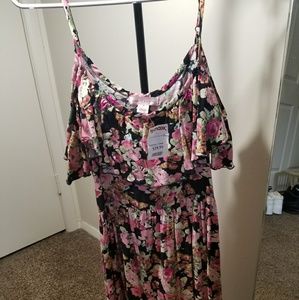 Black/pink Floral dress NWT