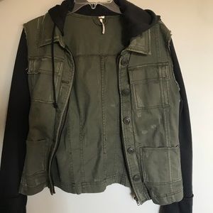 Free People olive and navy jacket
