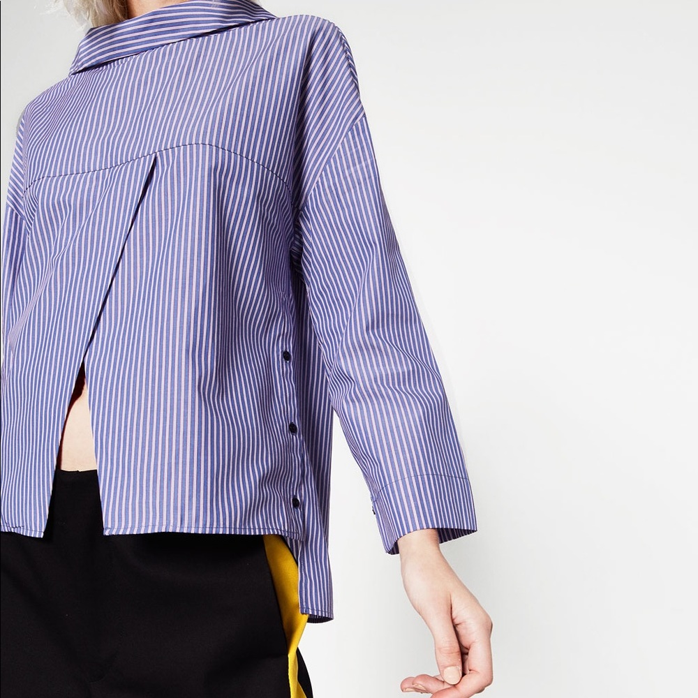 EUC Zara Cross Over Striped Top Size S