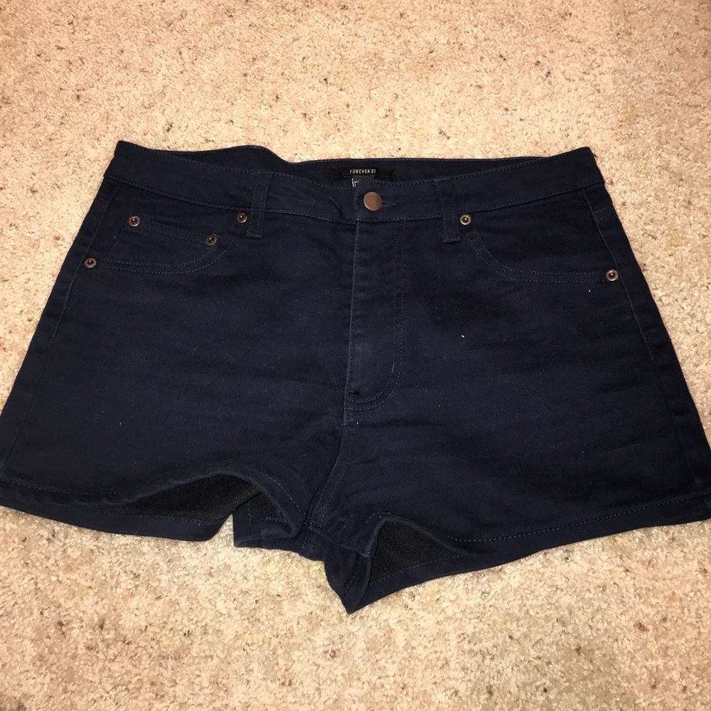 Dark blue denim highwasted jean shorts
