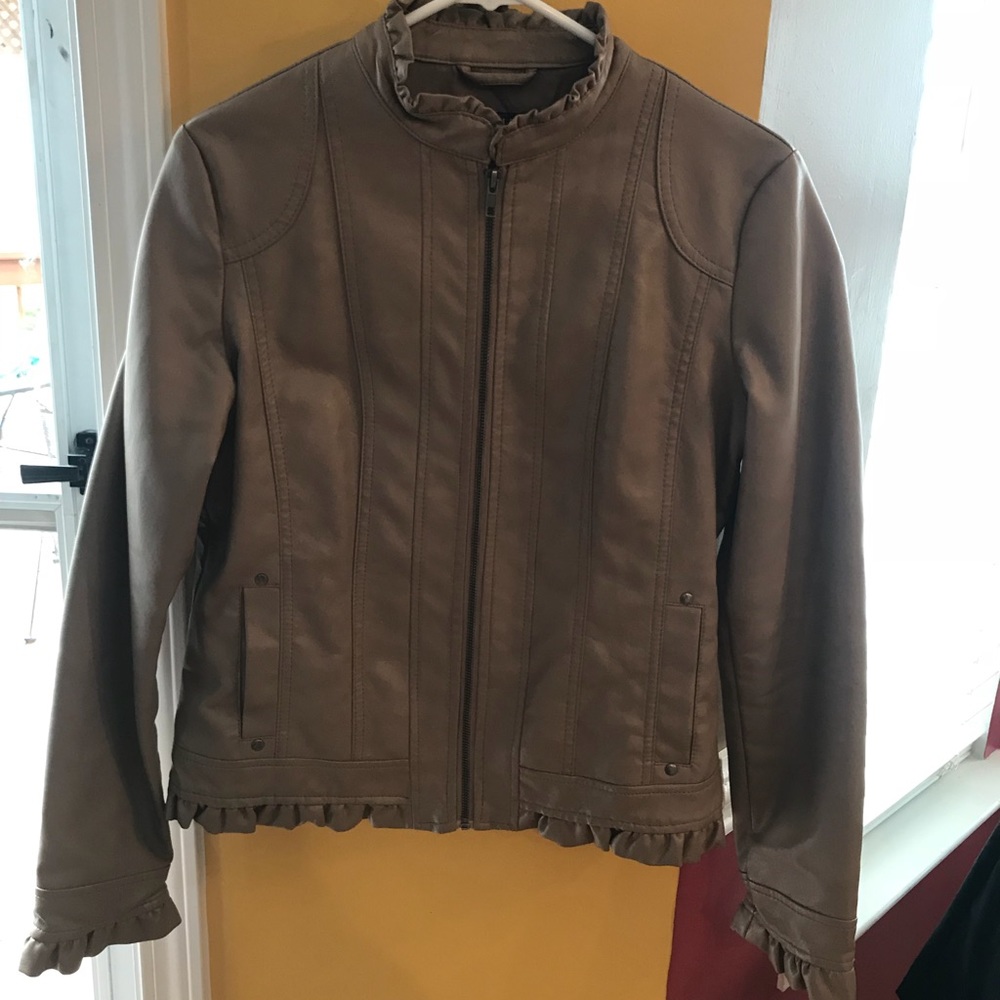Brown faux leather jacket