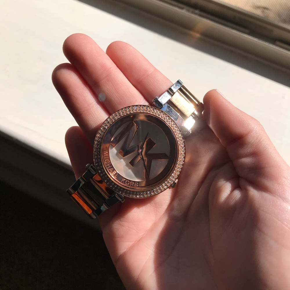 Rose gold Michael Kors rhinestone watch