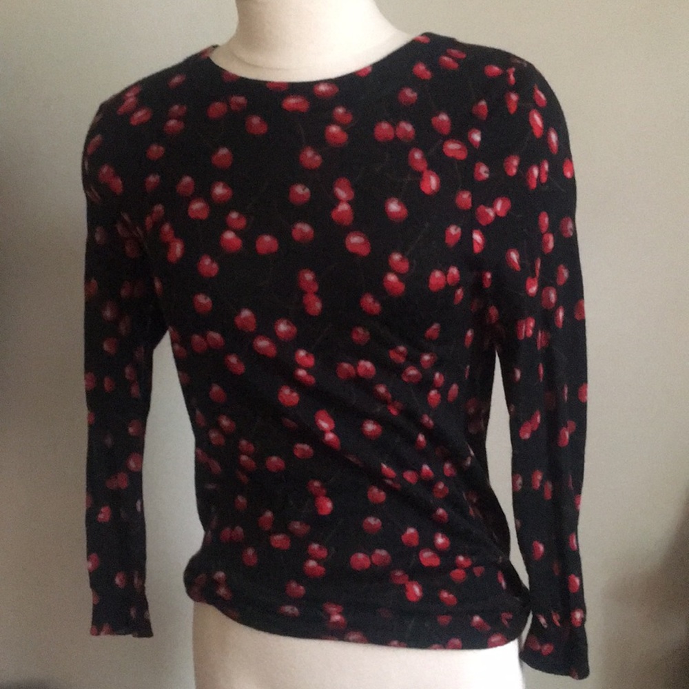NWOT J Crew Crewneck Cherry Print Sweater