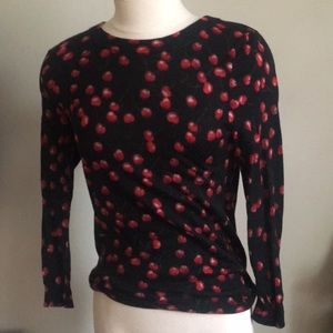 NWOT J Crew Crewneck Cherry Print Sweater