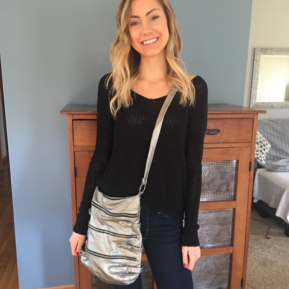 Silver crossbody purse