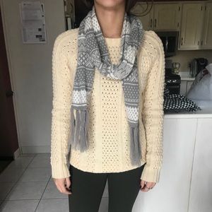 Grey and white holiday scarf!