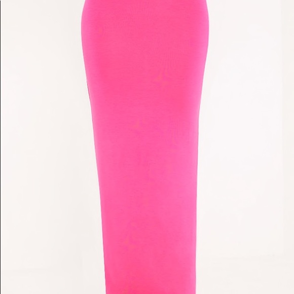hot pink pencil skirt long