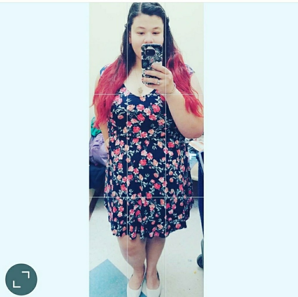 The torrid blue with flower print dress