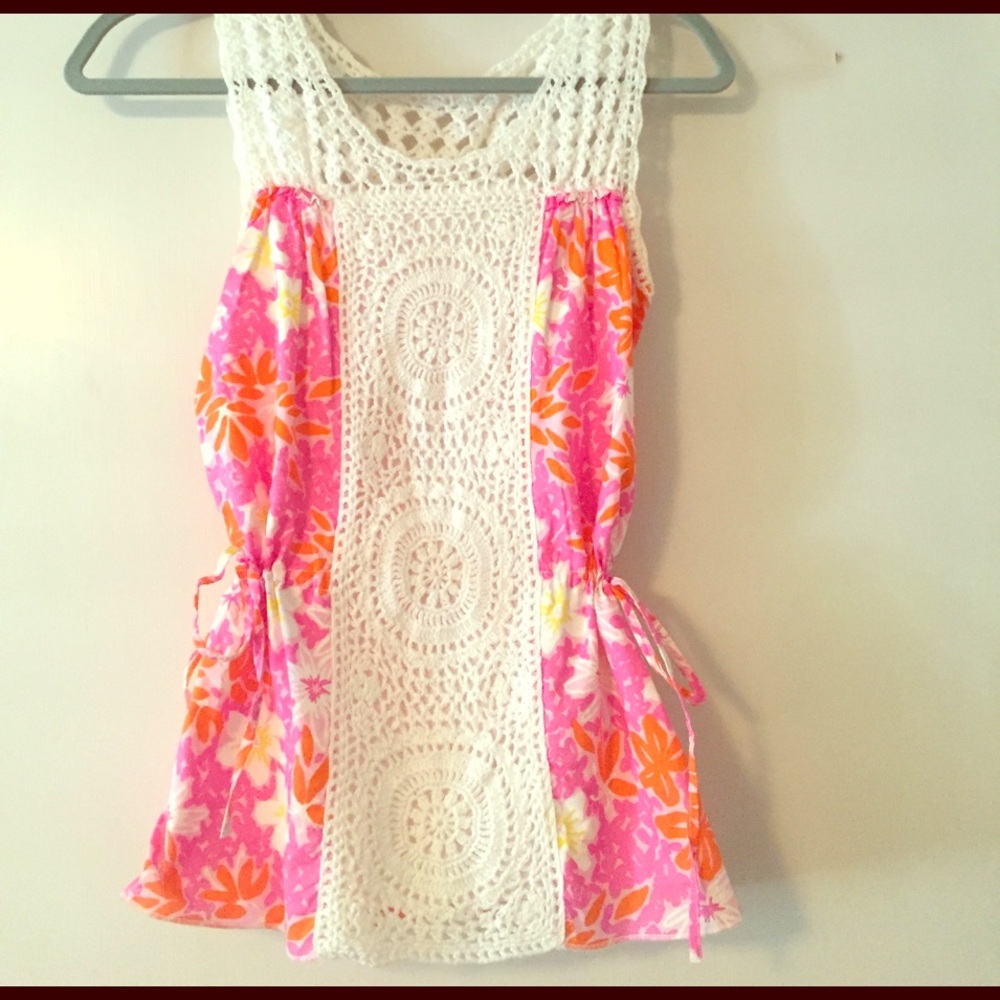 Lilly Pulitzer Crochet Detail Top