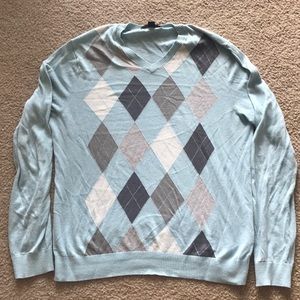 Baby blue argyle banana republic sweater