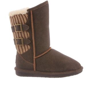 Brown and Tan Boshie Bearpaw Boots