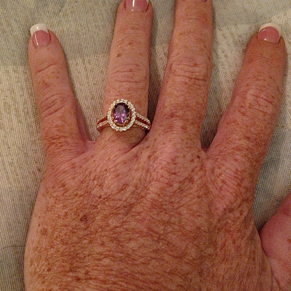 Ladies Copper Amethyst Ring