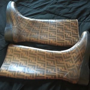 FENDI ZUCCA rain boots 38 ALL SALES FINAL 1 HOUR!
