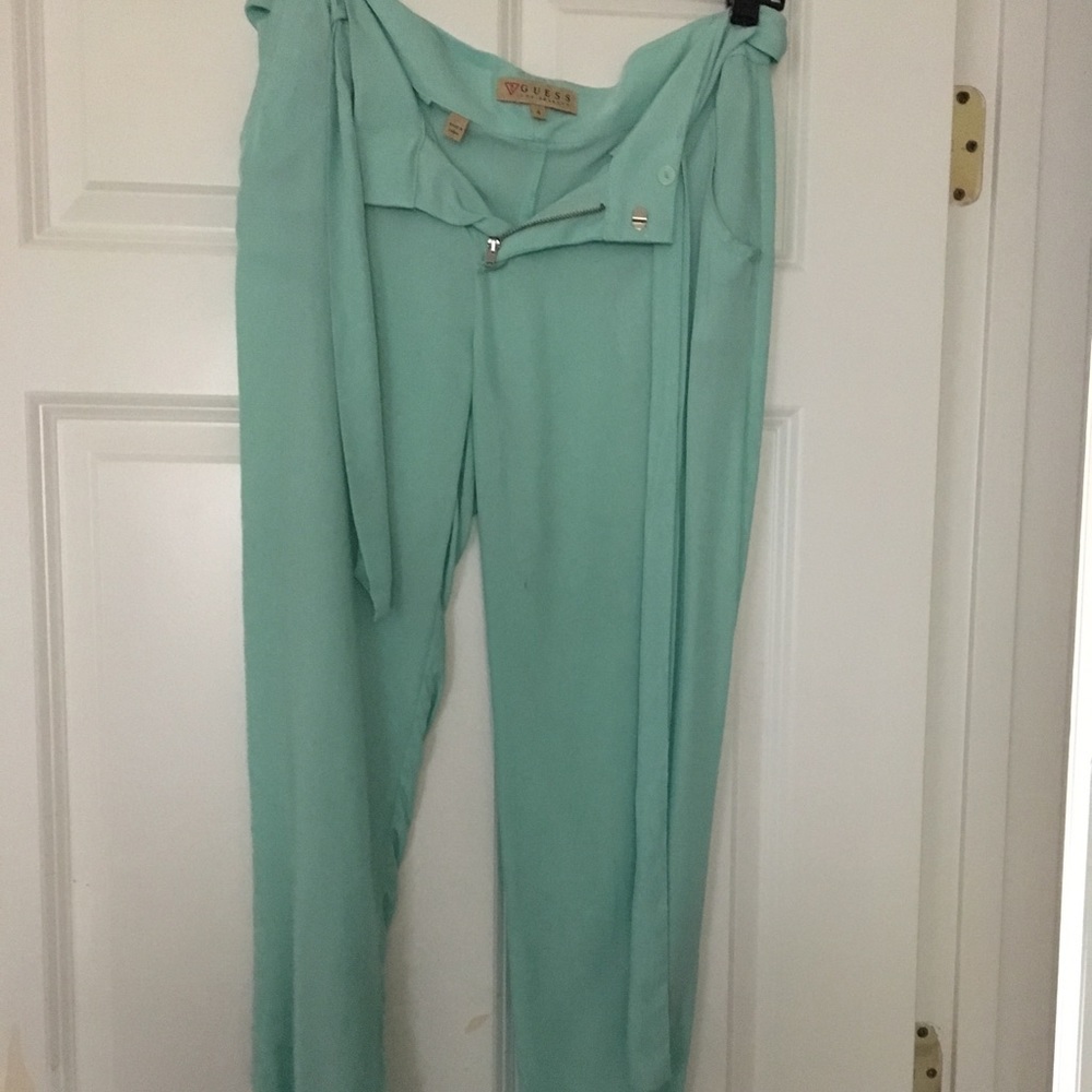 Crop satin trousers