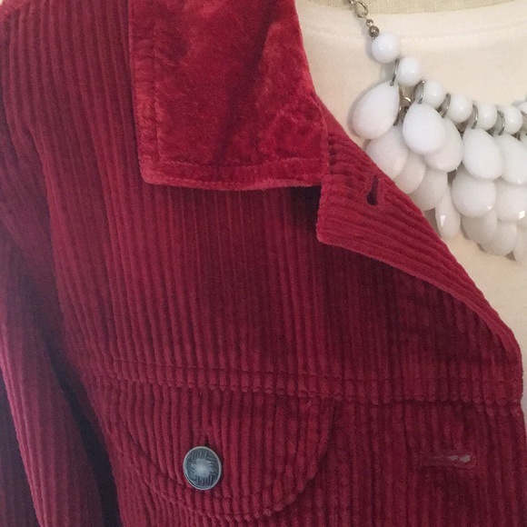 Red corduroy jacket. j. Jill - Picture 2 of 4