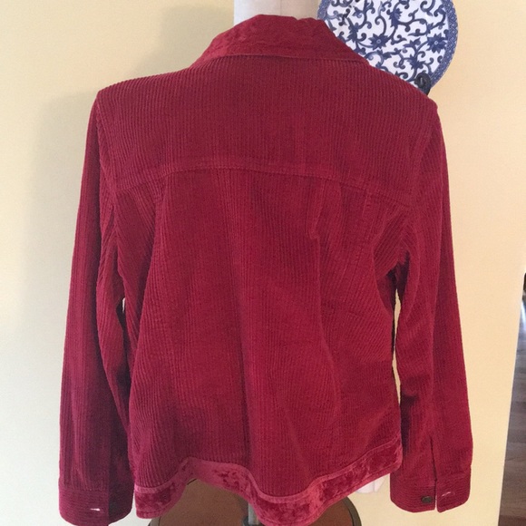 Red corduroy jacket. j. Jill - Picture 3 of 4