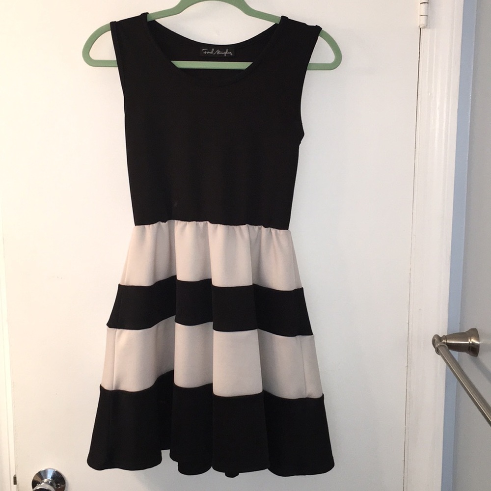 Black and white cocktail dress