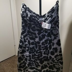 Grey Leopard strapless dress NWT