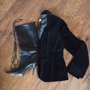 JCrew black Velvet Peplum Blazer