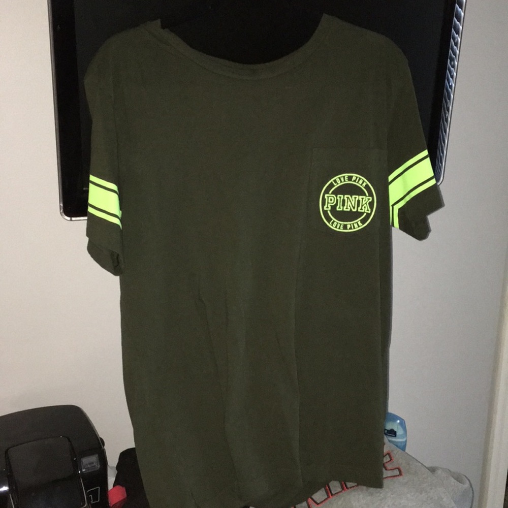 Pink Green & Neon Yellow Short Sleeve Shirt
