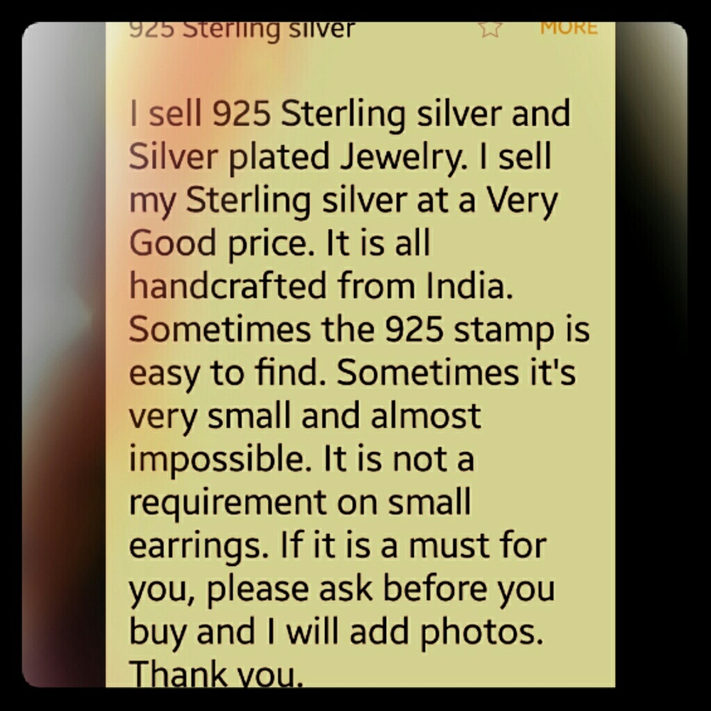 STERLING SILVER: please read