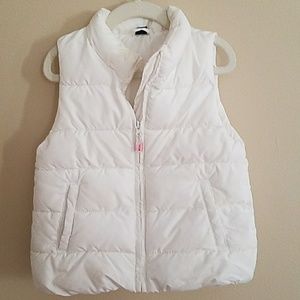 Toddler Girls Gap Puffer Vest, white sz 4